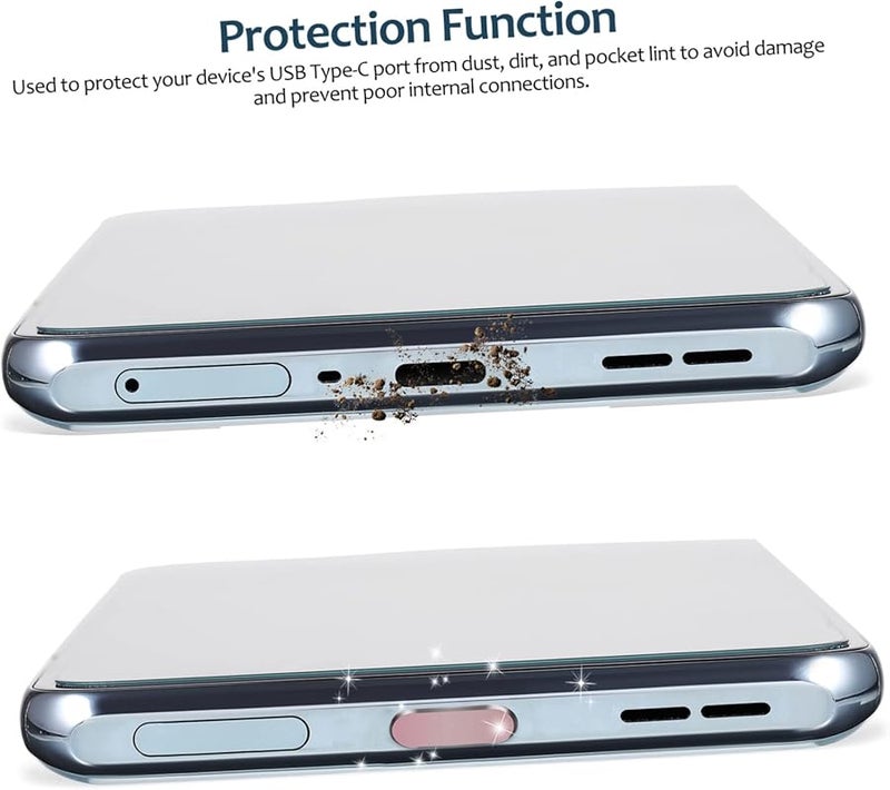 14 قطعة من سدادات منفذ USB C باللون الأسود لحماية منفذ شحن الهاتف من الغبار - Image 2